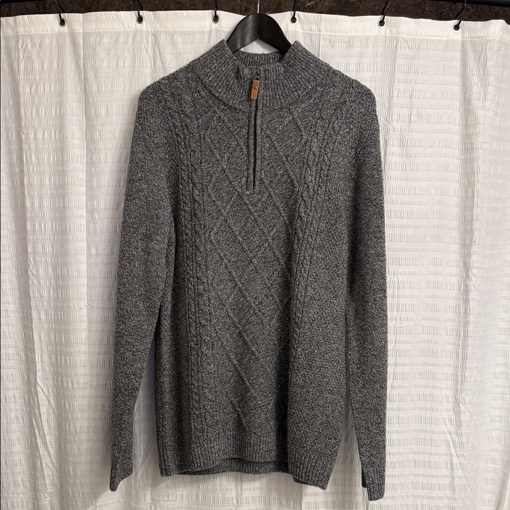 Gray Cable Knit Men's Sweater